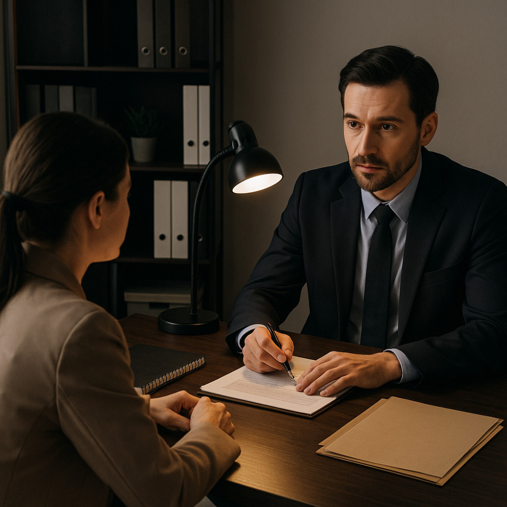 부산 탐정사무소 상담 장면 - 특정 시간대 집중 확인을 요청하는 의뢰인과 탐정